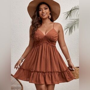Elegant Brown Summer Dress